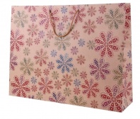 Подарочный пакет Разноцветные цветы (крафт)
